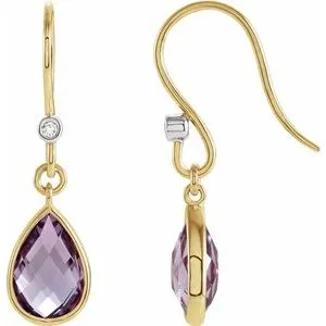 Amethyst & Diamond Earrings