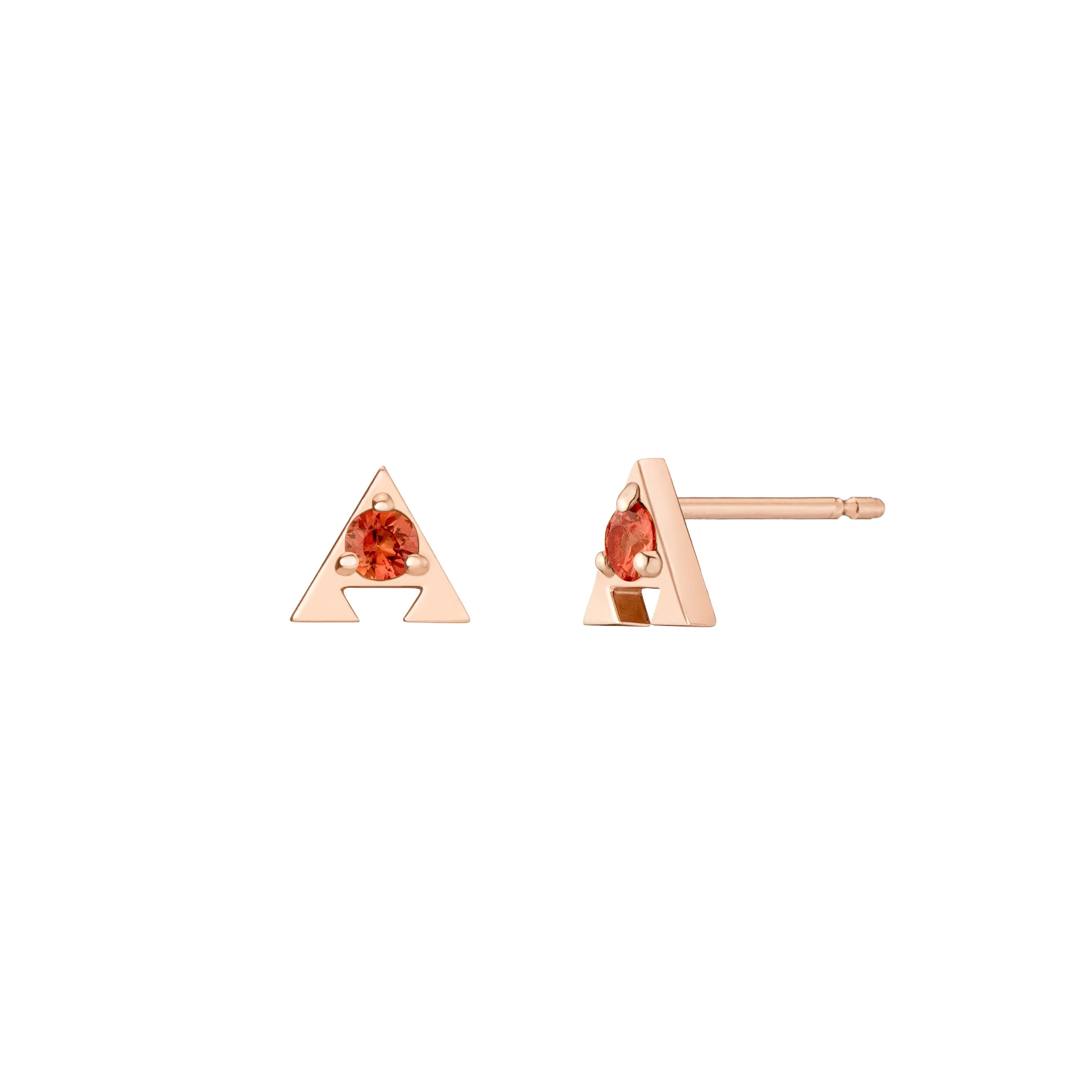 Amulet 'Muska' Studs - Blue / Orange / Gray Sapphire, Emerald, Alexandrite