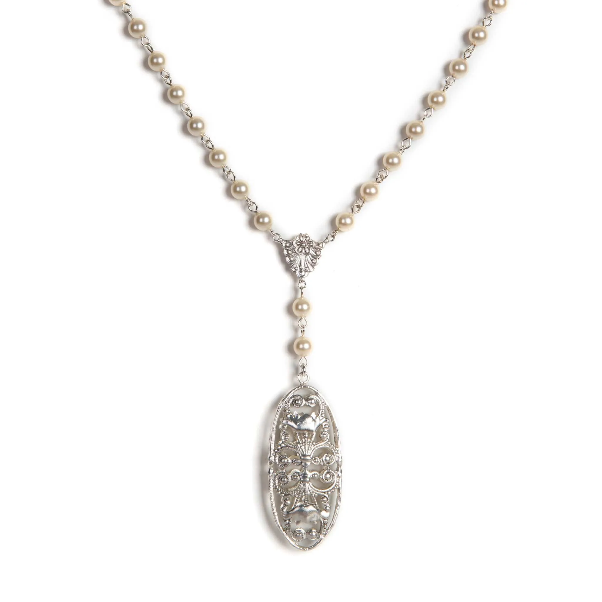 Antigua Rosary Cream Pearl   Necklace Extender