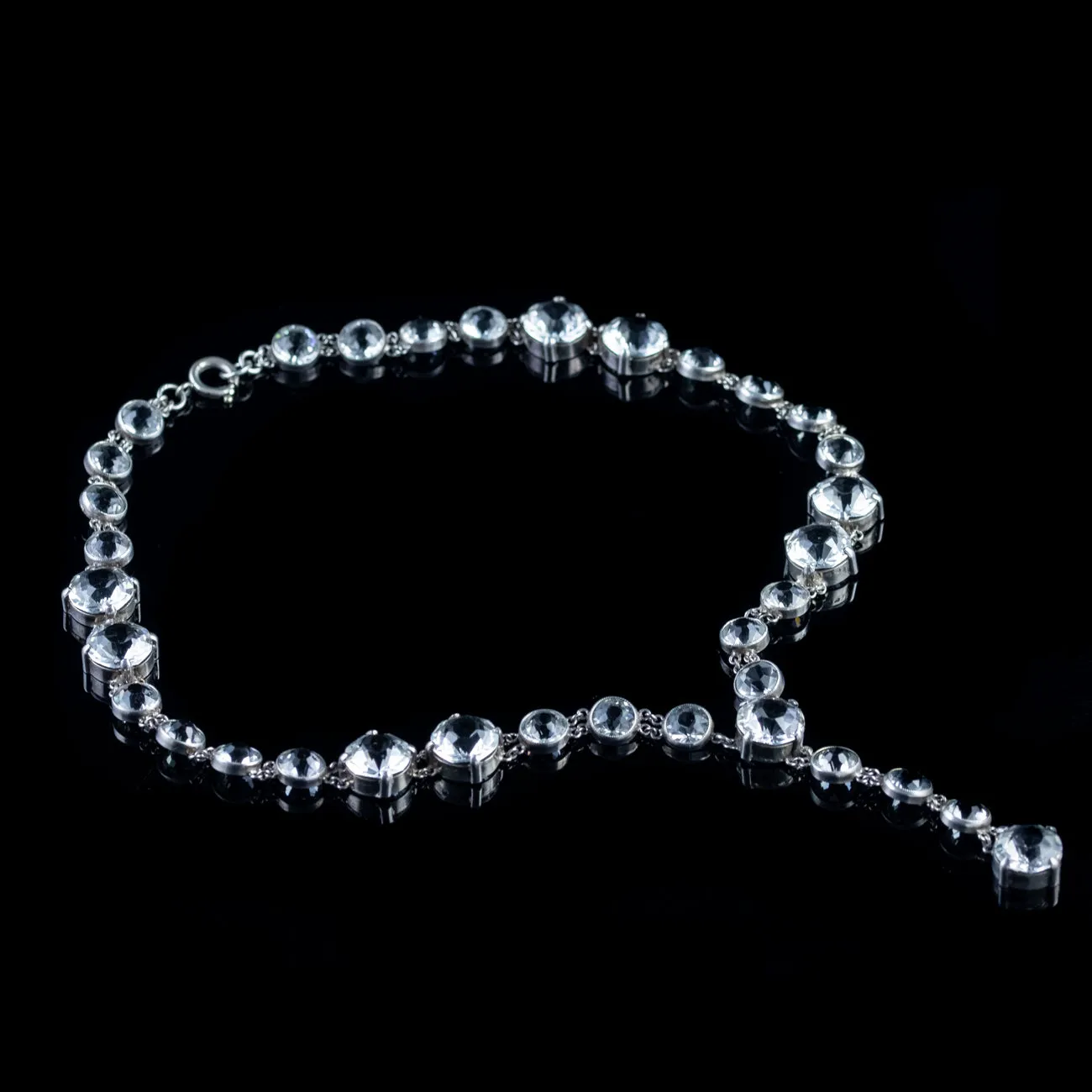Antique Art Deco Paste Silver Necklace