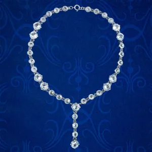 Antique Art Deco Paste Silver Necklace