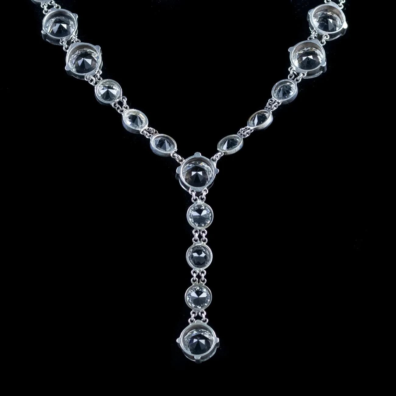 Antique Art Deco Paste Silver Necklace