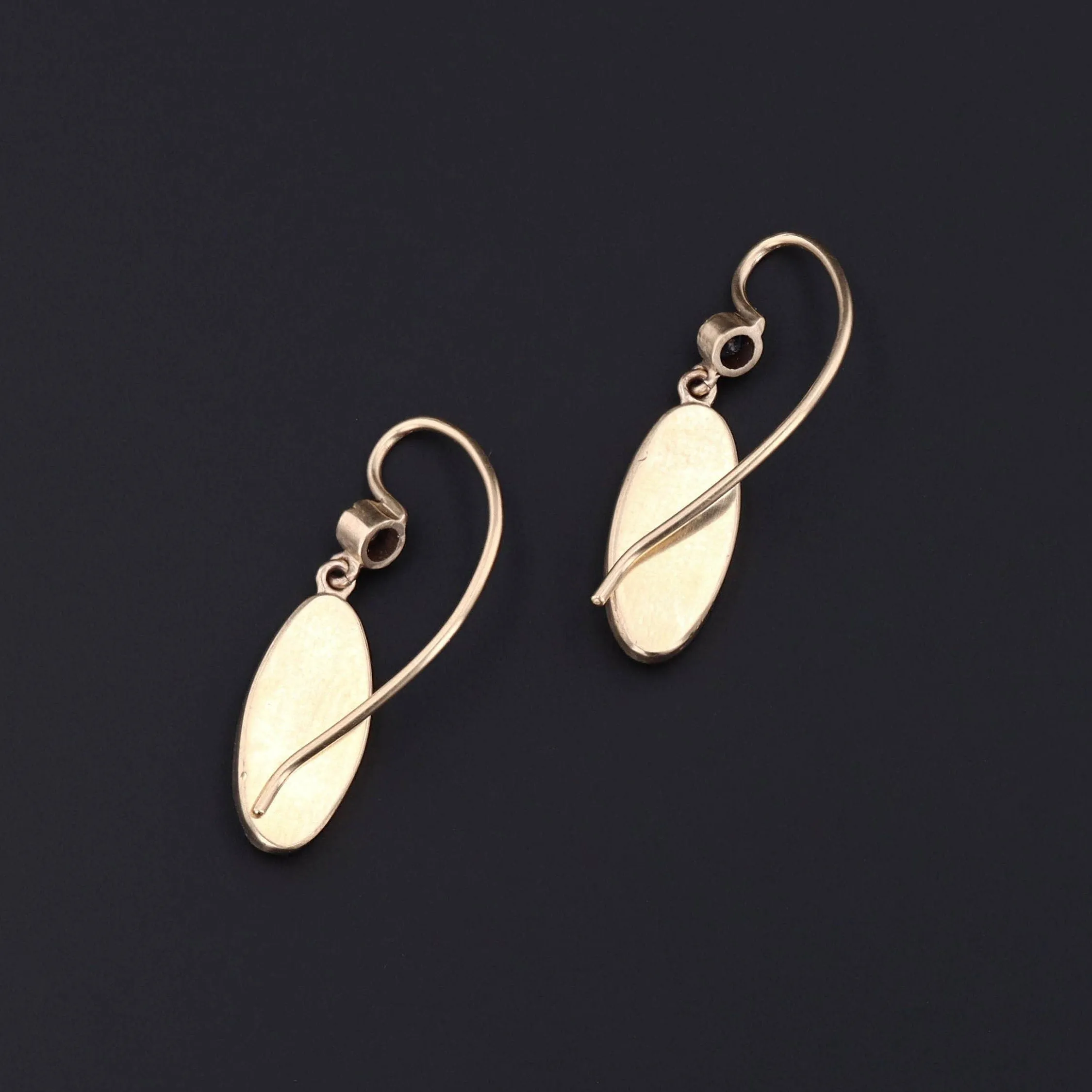 Antique Shibayama Insect Conversion Earrings of 14k Gold