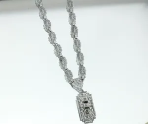 Antique Sterling Silver Art Deco Rhodium Plated Necklace