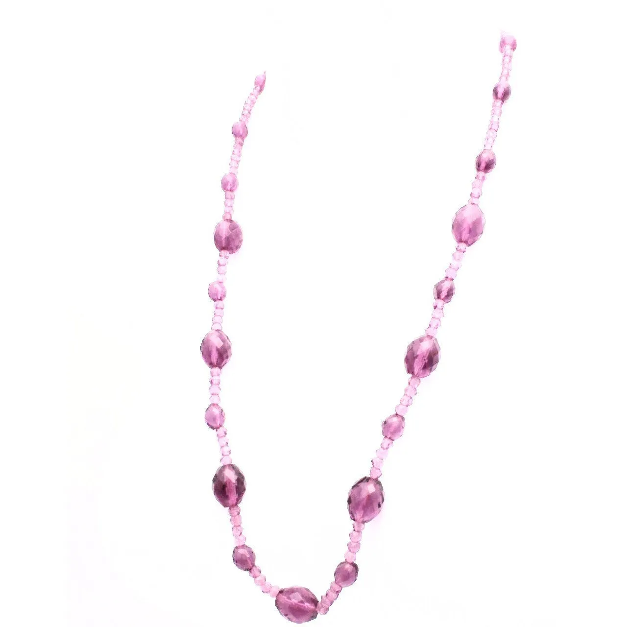 Antique Vintage Amethyst Beads Necklace 1920s 26"