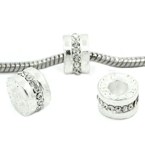 April Birthstone Bead Spacer for Snake Chain Charm Bracelet