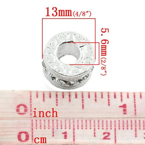 April Birthstone Bead Spacer for Snake Chain Charm Bracelet