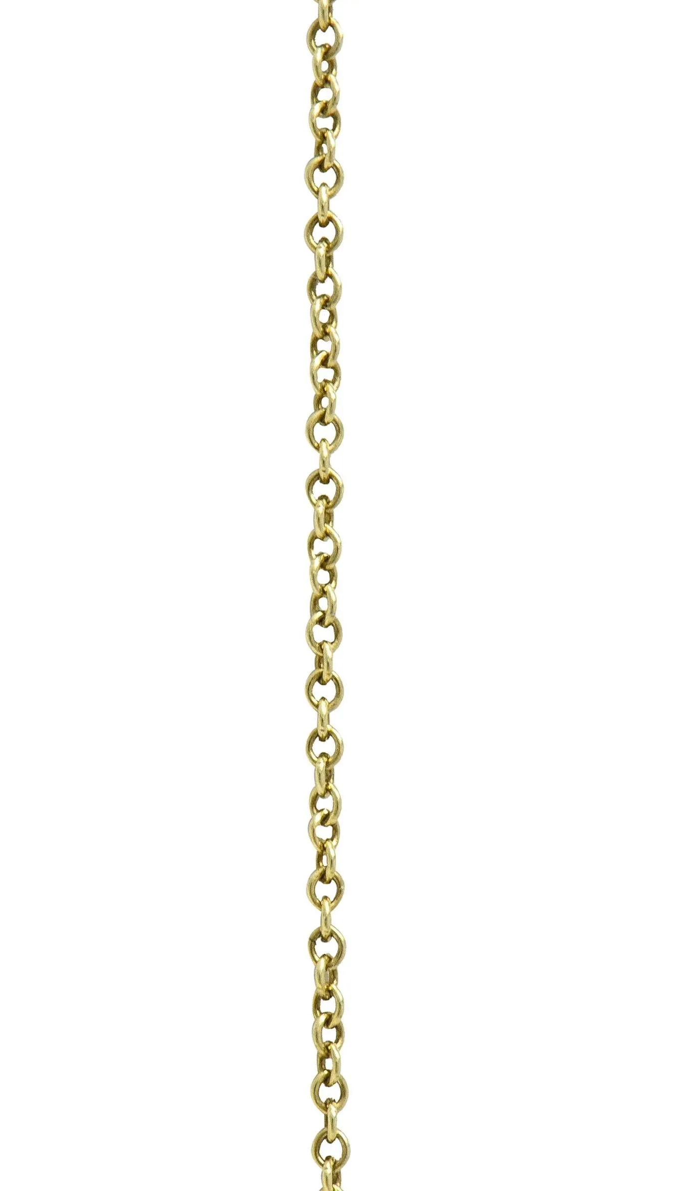 Art Deco 1.10 CTW Hexagonal Aquamarine Diamond 14 Karat Yellow Gold Antique Lavalier Drop Necklace
