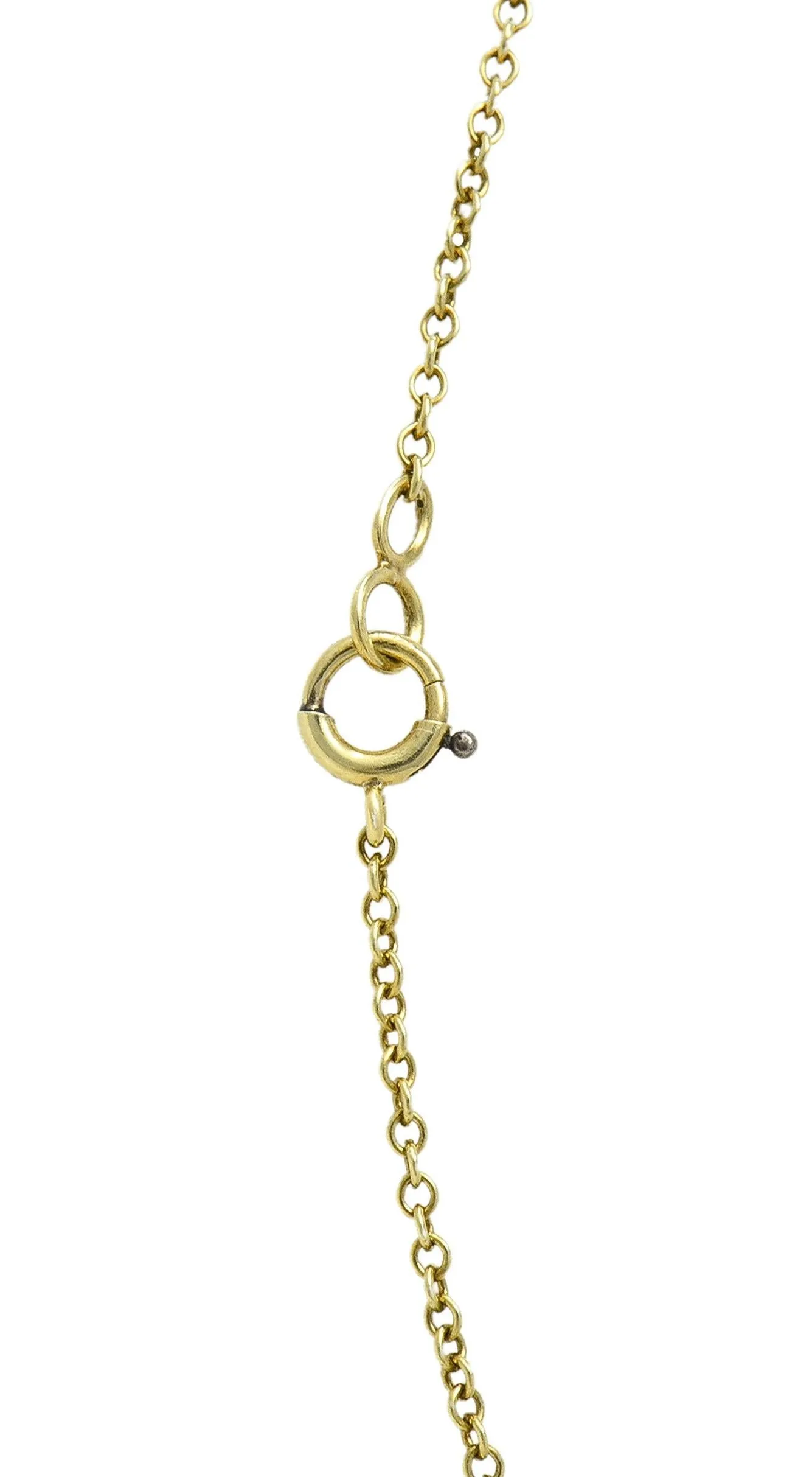 Art Deco 1.10 CTW Hexagonal Aquamarine Diamond 14 Karat Yellow Gold Antique Lavalier Drop Necklace