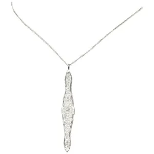 Art Deco 14k White Gold and Old European Cut Diamond Filigree Conversion Pendant