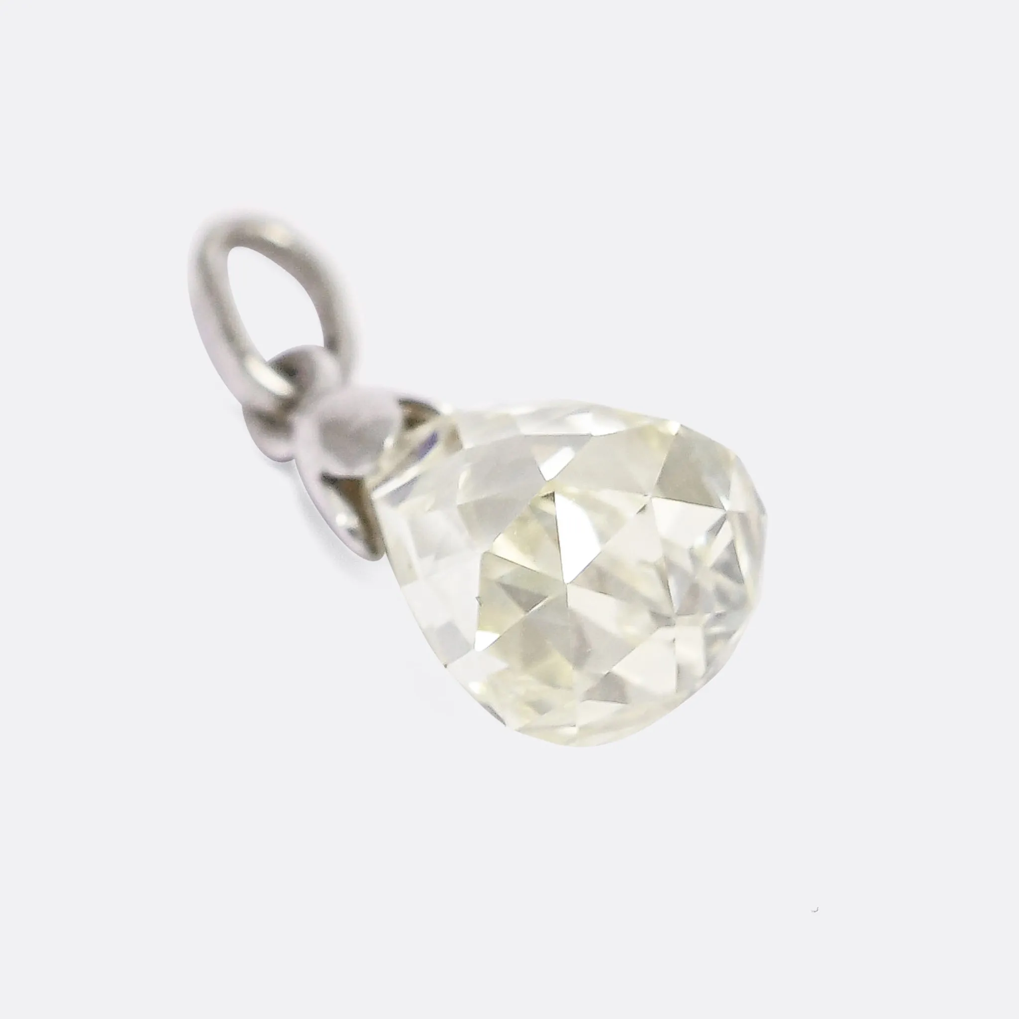 Art Deco 4.12ct Briolette Diamond Pendant