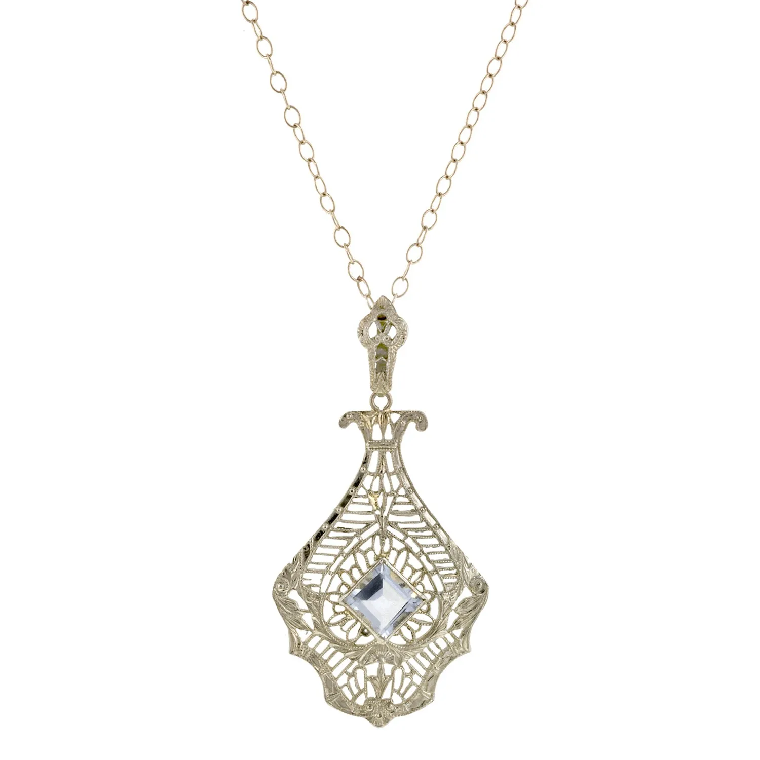 Art Deco Aquamarine Pendant