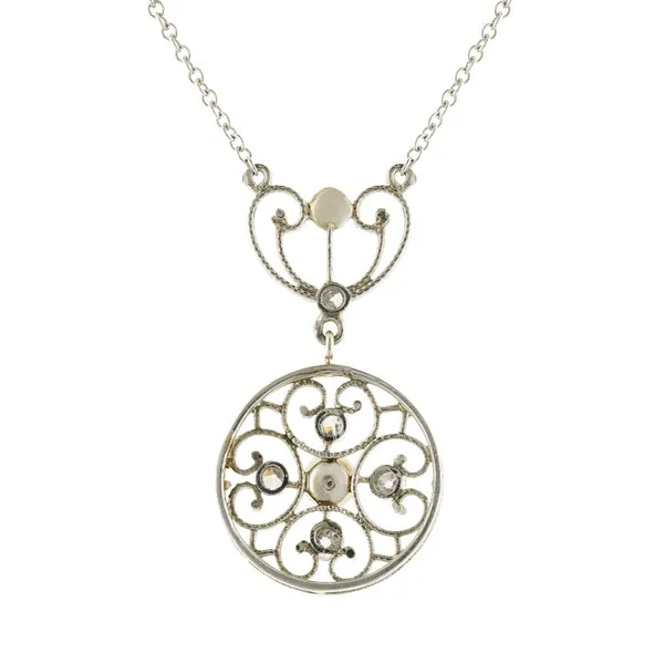 Art Deco Diamond & Pearl Necklace