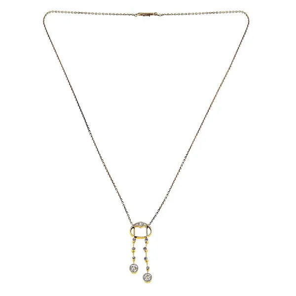 Art Deco Diamond Lavalier Necklace