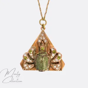 Art Deco Egyptian Revival "Winged Scarab" Pendant