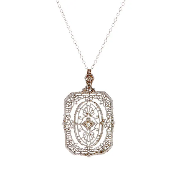 Art Deco Filigree Pendant