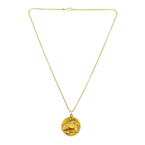 Art Deco Horse Head Diamond Locket