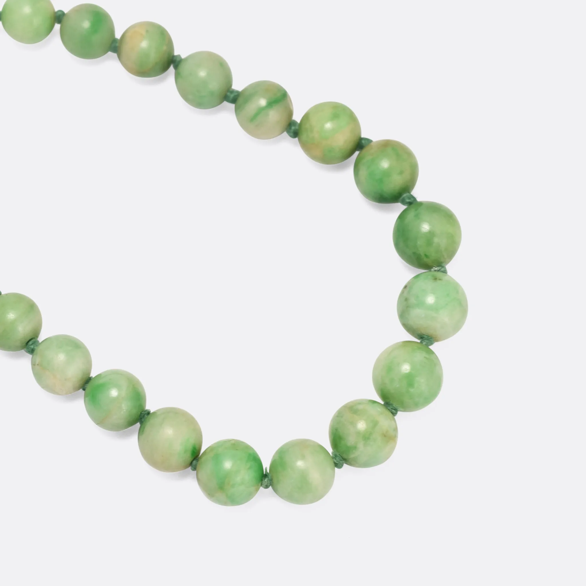 Art Deco Jade Bead Necklace