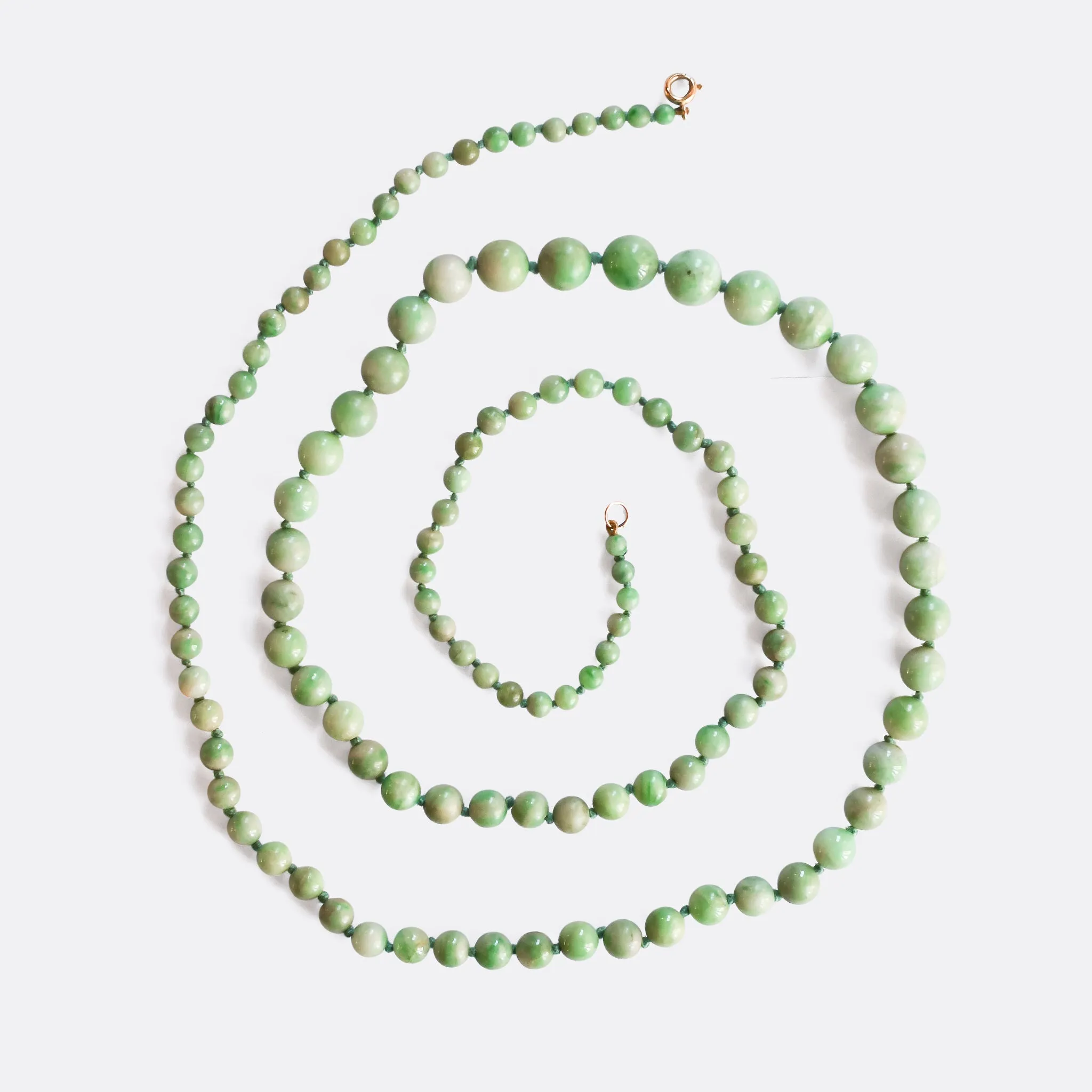 Art Deco Jade Bead Necklace