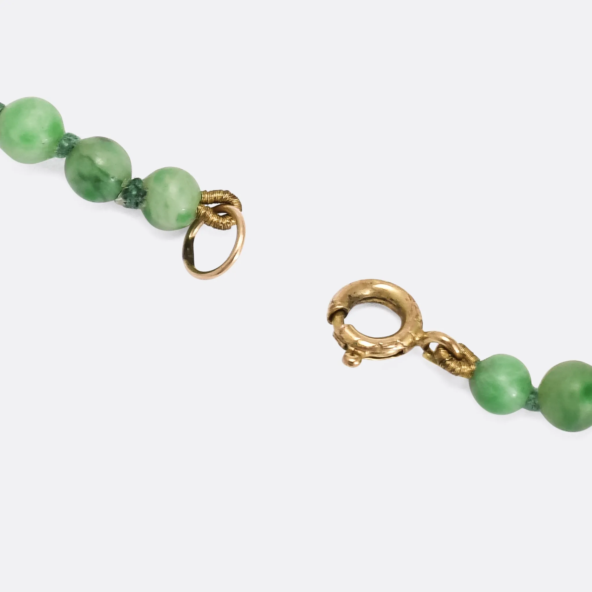 Art Deco Jade Bead Necklace