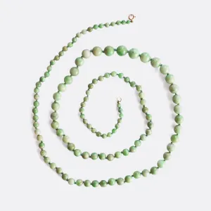 Art Deco Jade Bead Necklace