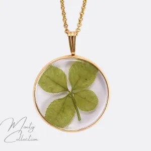 Art Deco Lucky Four-Leaf Clover Pendant