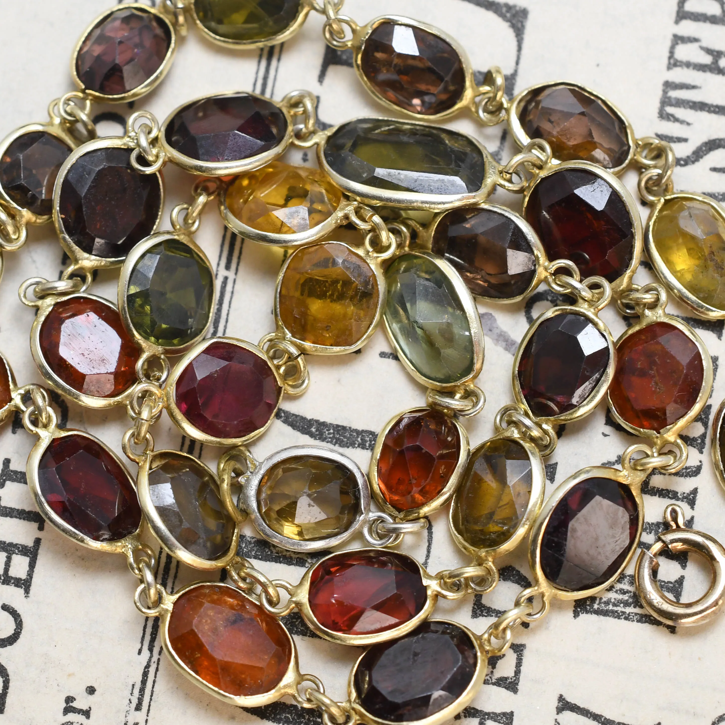 Art Deco Multi-Gem Chain Necklace on hold for JF