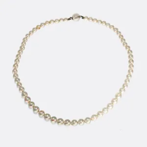 Art Deco Opalescent Glass Bead Necklace