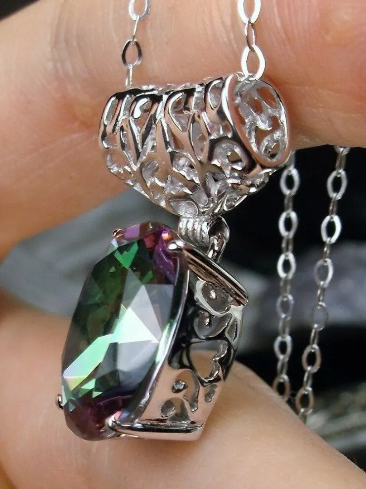 Art Deco Pendant, Mystic Topaz Victorian Revival Jewelry #P35