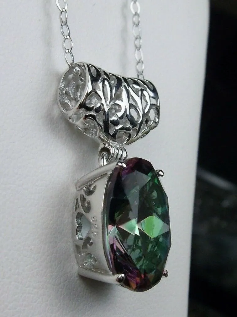 Art Deco Pendant, Mystic Topaz Victorian Revival Jewelry #P35