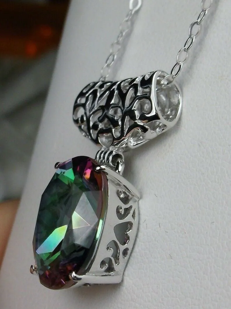 Art Deco Pendant, Mystic Topaz Victorian Revival Jewelry #P35