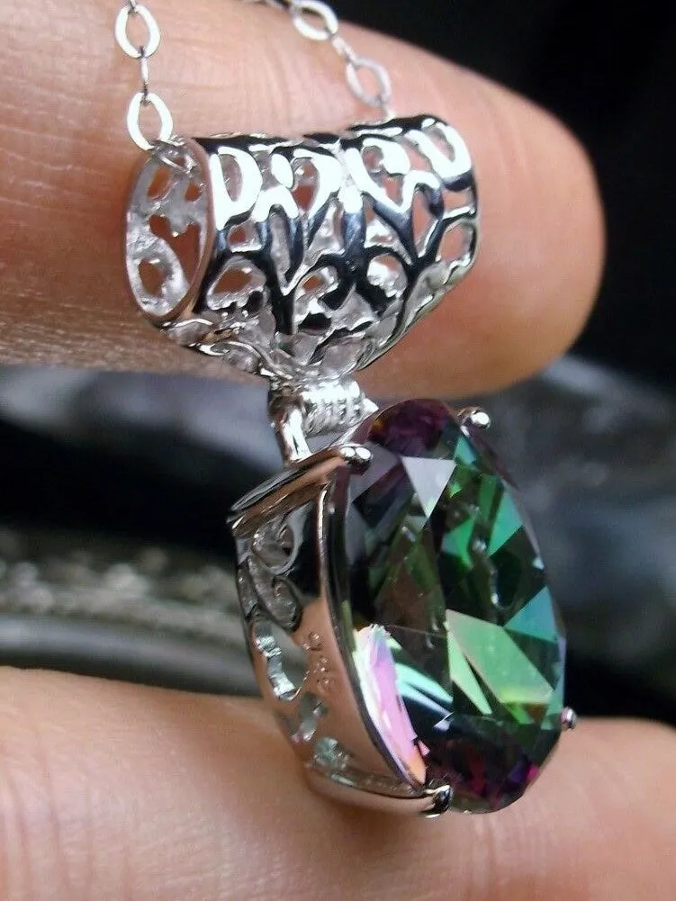 Art Deco Pendant, Mystic Topaz Victorian Revival Jewelry #P35