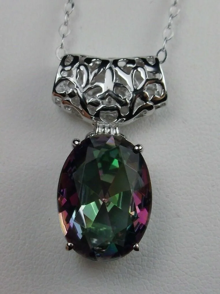 Art Deco Pendant, Mystic Topaz Victorian Revival Jewelry #P35