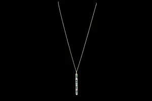 Art Deco Platinum Brooch Conversion Diamond and Emerald Necklace