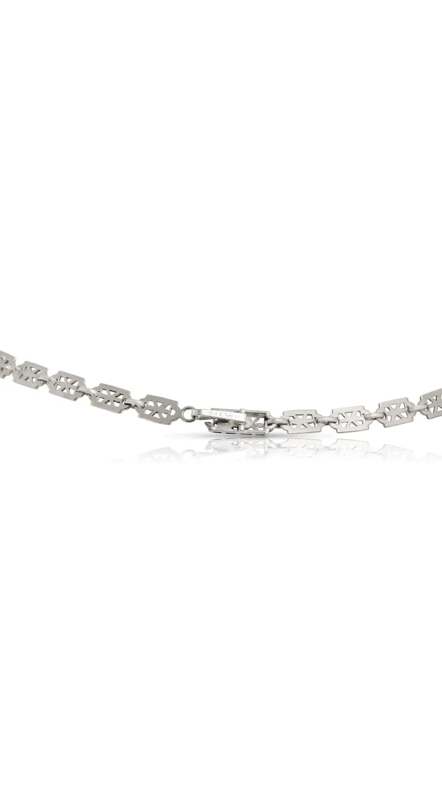 Art Deco Platinum Diamond And Rock Quartz Crystal Necklace