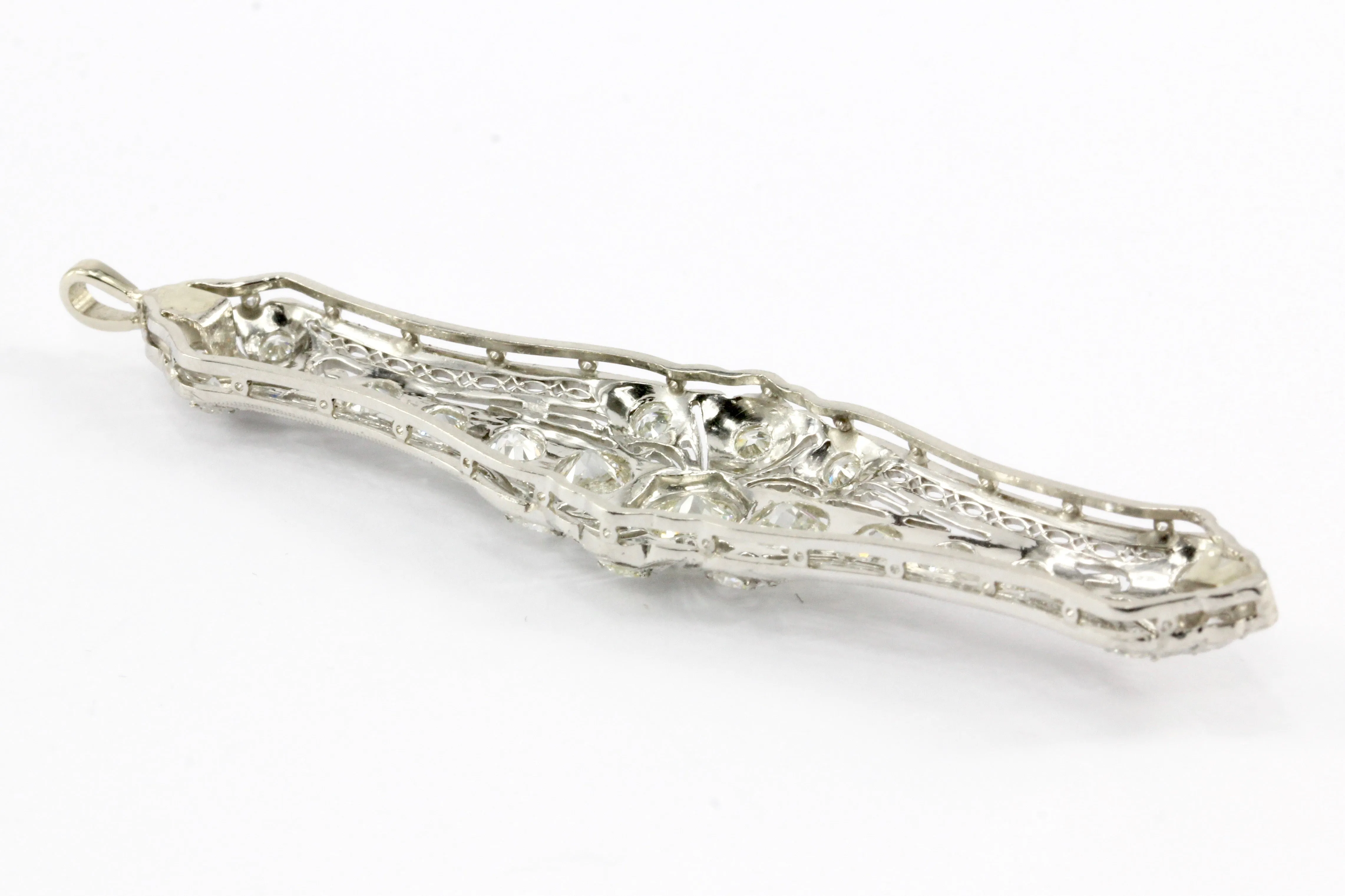 Art Deco Platinum Diamond Converted Pendant