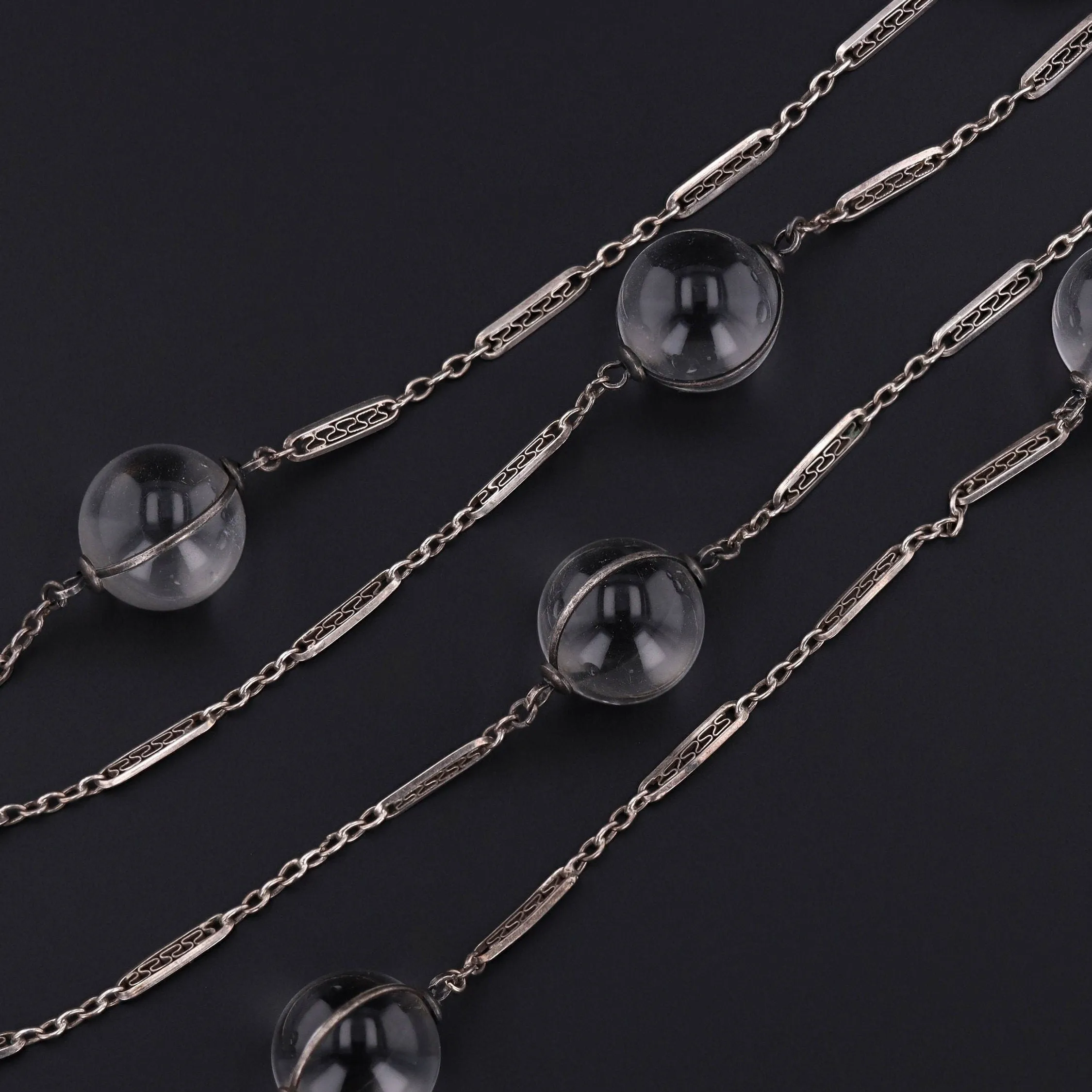Art Deco Pools of Light Necklace in Sterling Silver