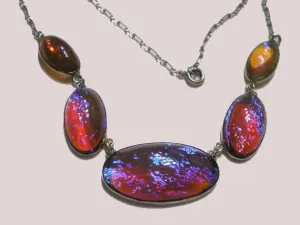 Art Deco Sterling Silver Dragons Breath Necklace