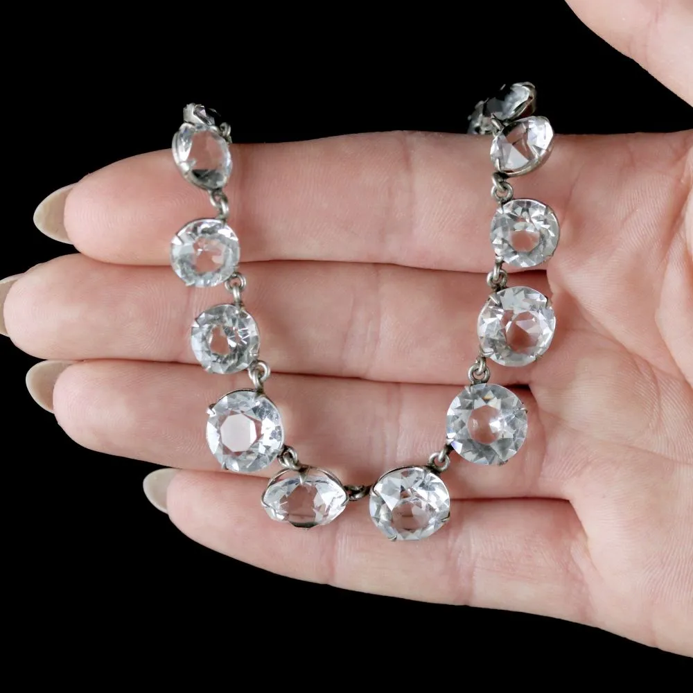Art Deco White Paste Necklace Circa 1930