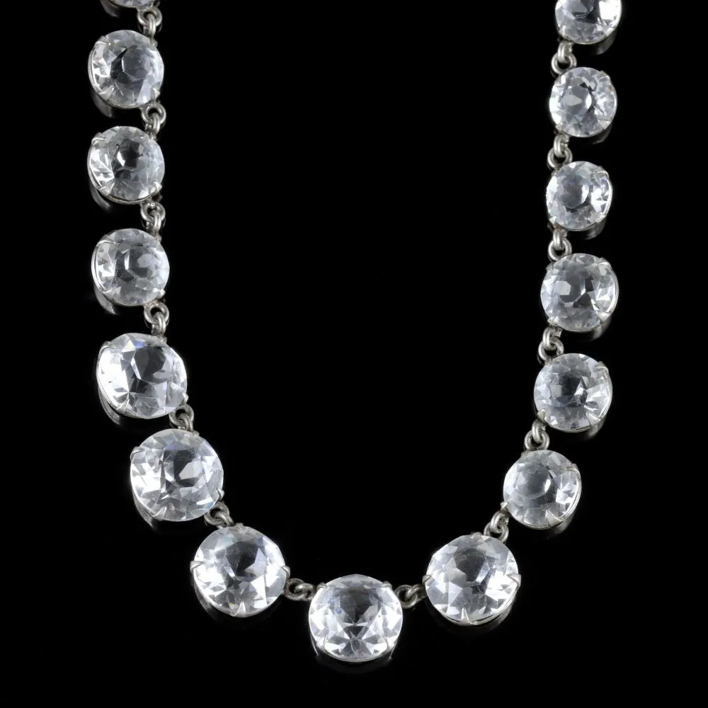 Art Deco White Paste Necklace Circa 1930