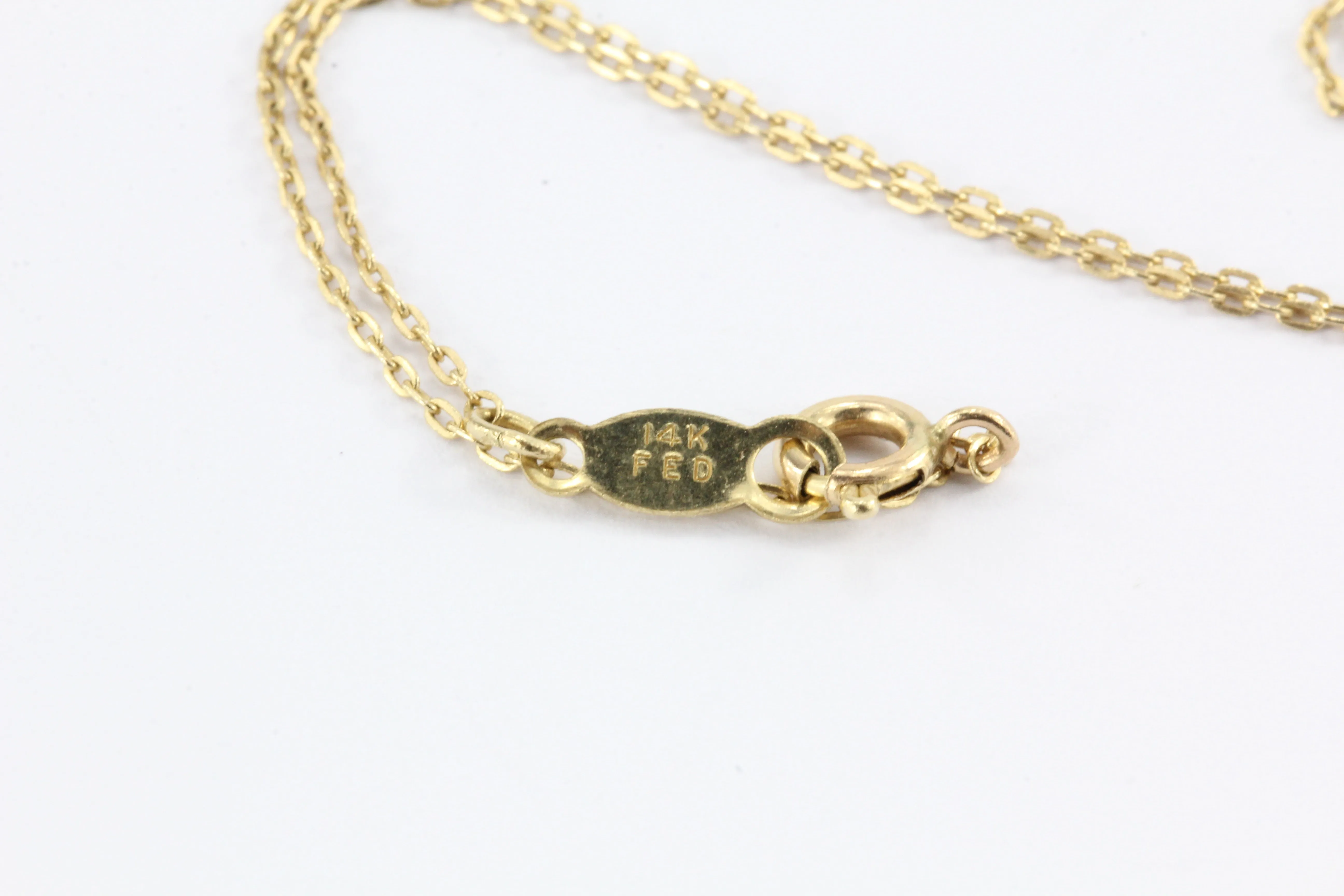Art Nouveau 14K Gold Enamel Dogwood Flower Pendant Necklace A.J. Hedges c.1900