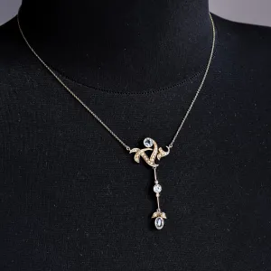 Art Nouveau Aquamarine & Pearl Necklace