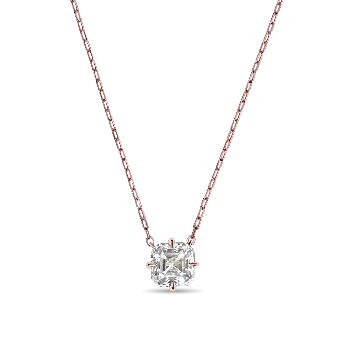 Asscher Diamond Solitaire Pendant