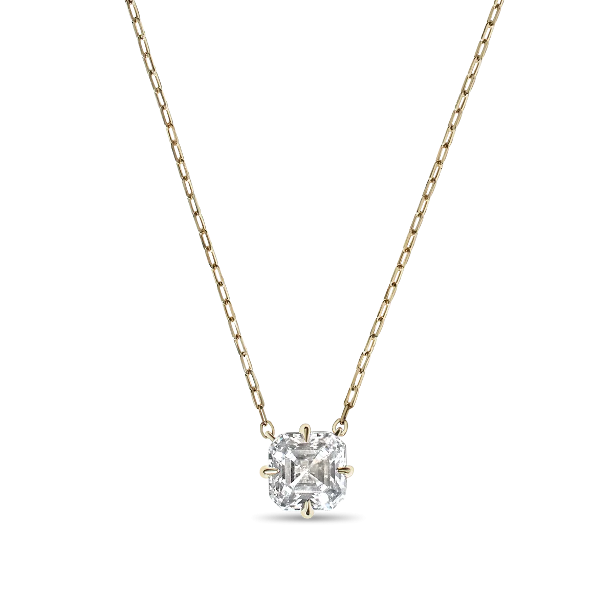 Asscher Diamond Solitaire Pendant
