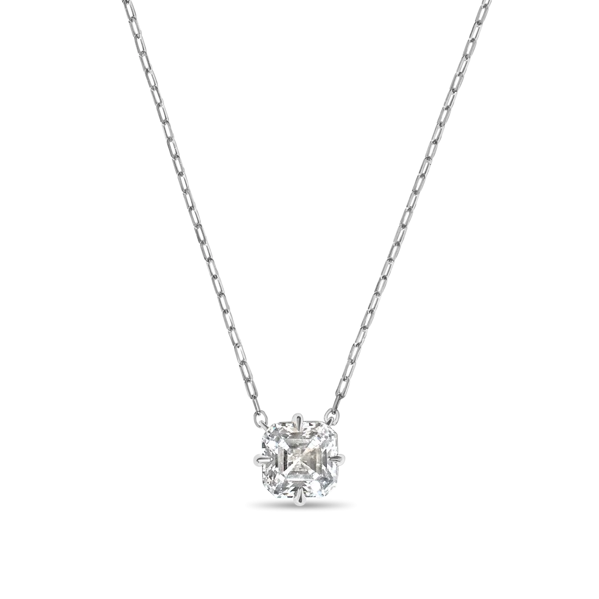 Asscher Diamond Solitaire Pendant