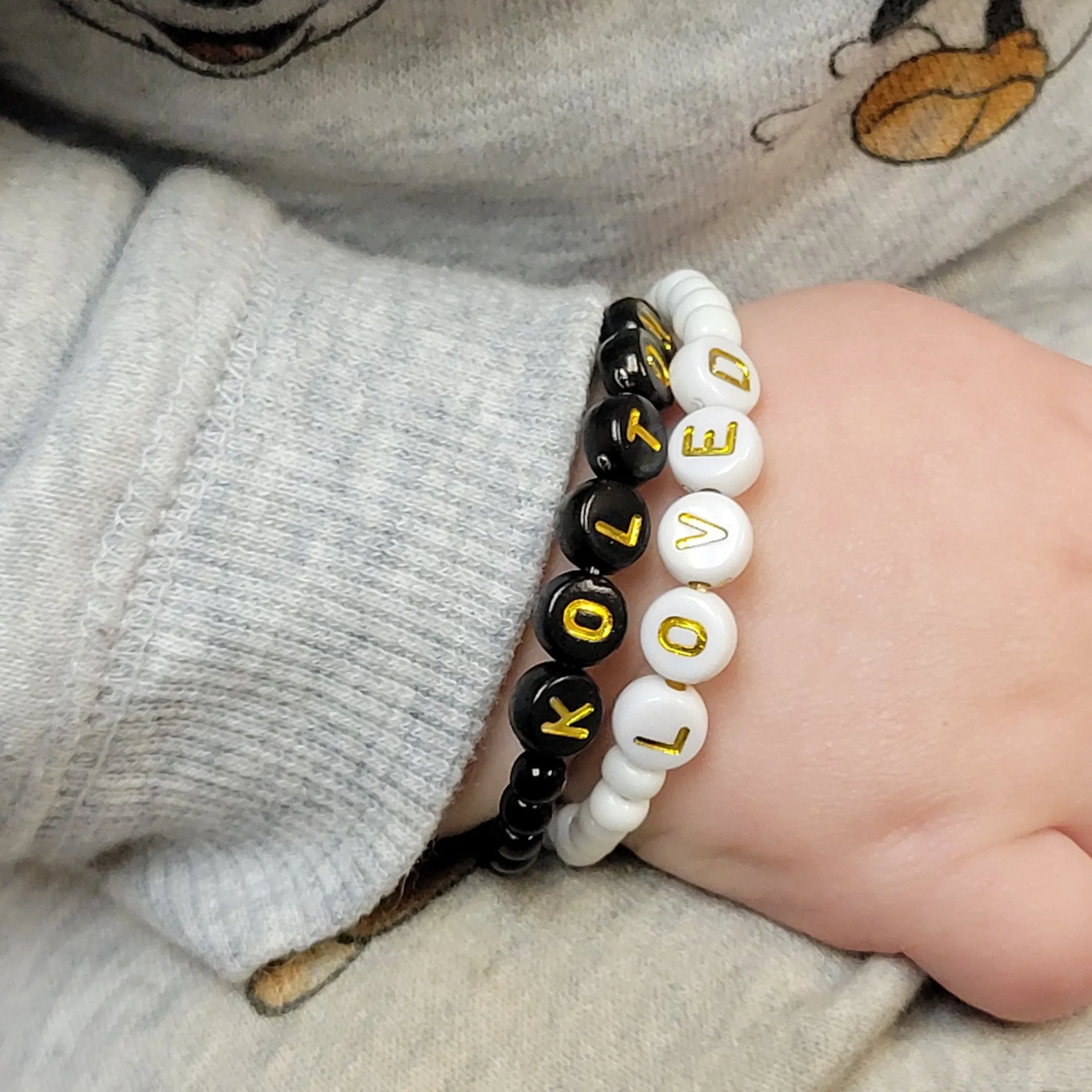 Baby Boy's Name and Bead Bracelet Set (2)