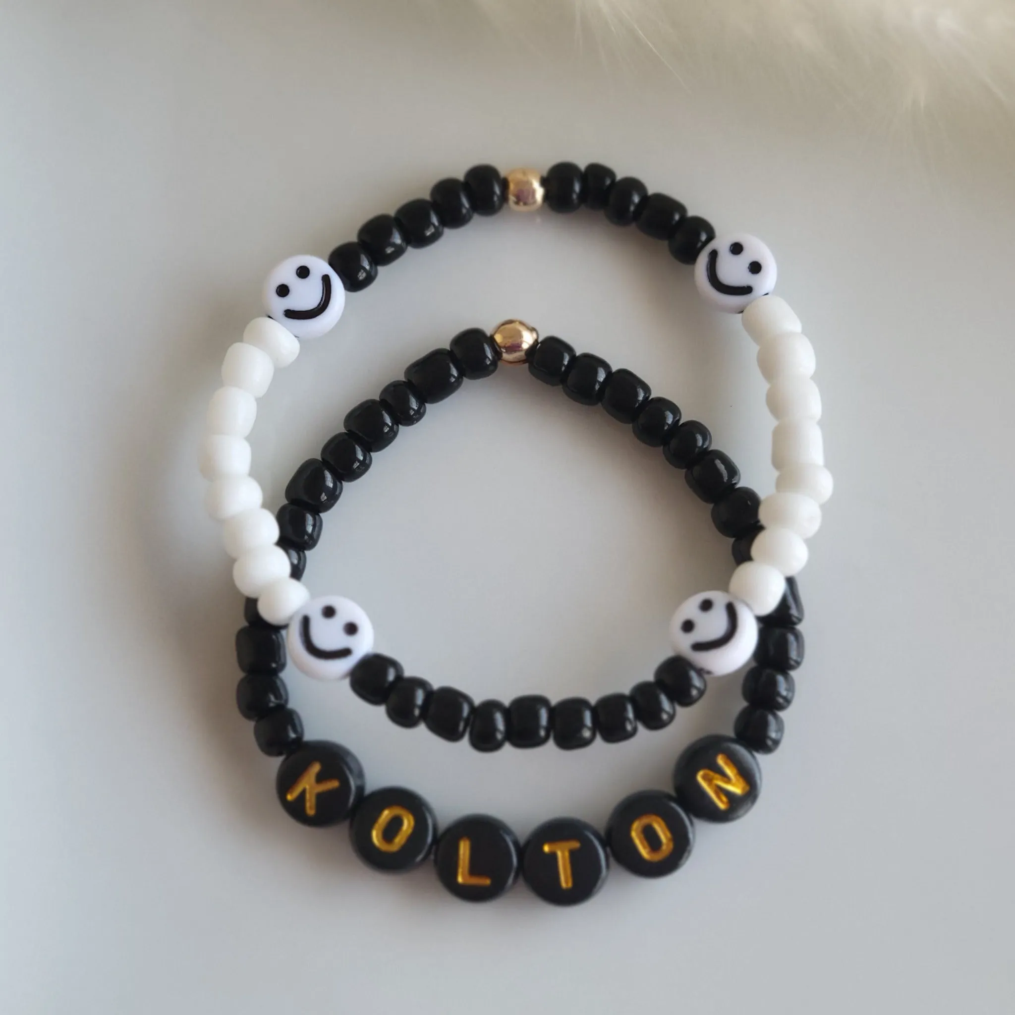Baby Boy's Name and Bead Bracelet Set (2)
