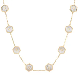 Baia Sommersa 18K Yellow Gold Diamonds & Mother of Pearl Long Necklace