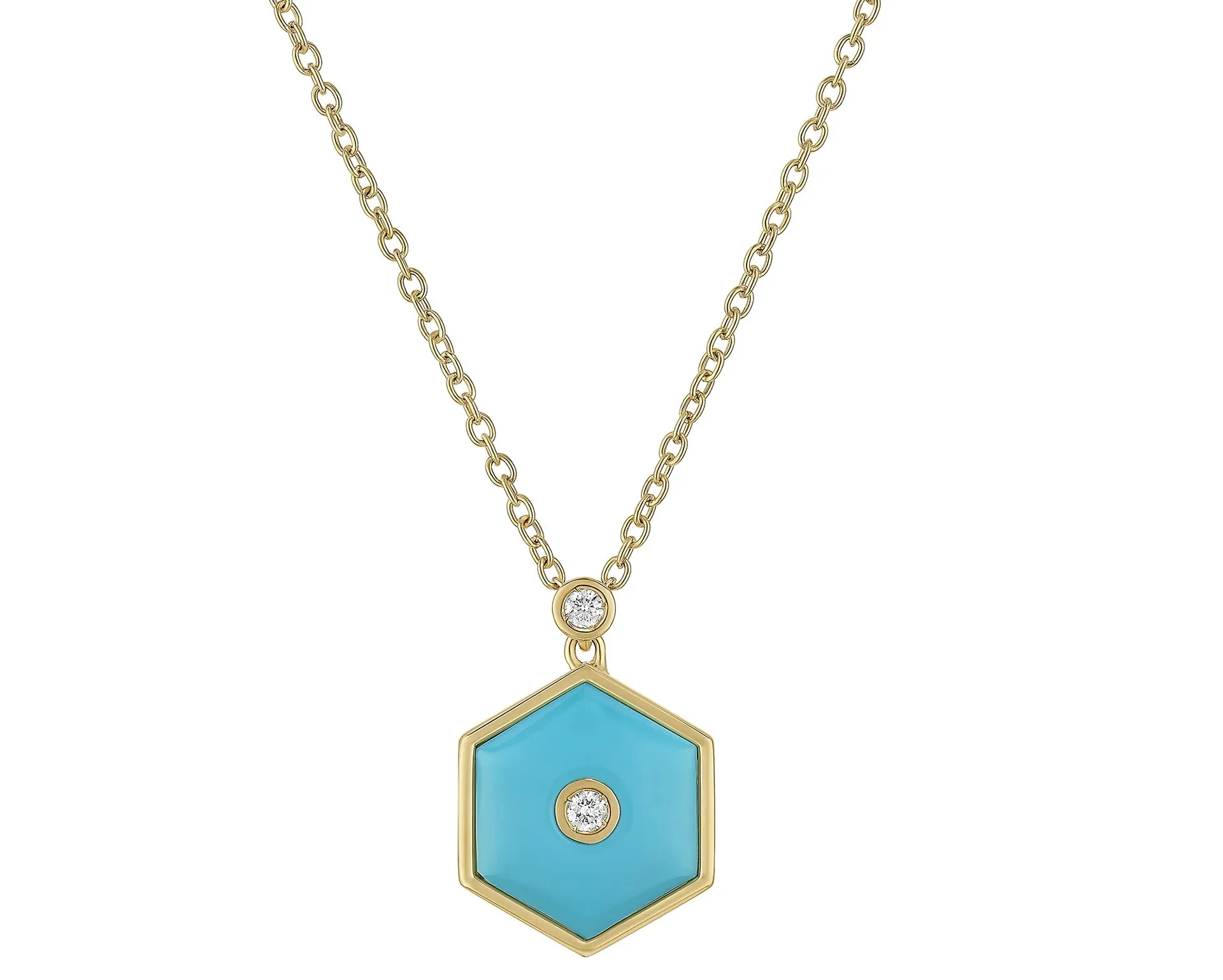 Baia Sommersa 18K Yellow Gold Diamonds & Turquoise Long Pendant Necklace