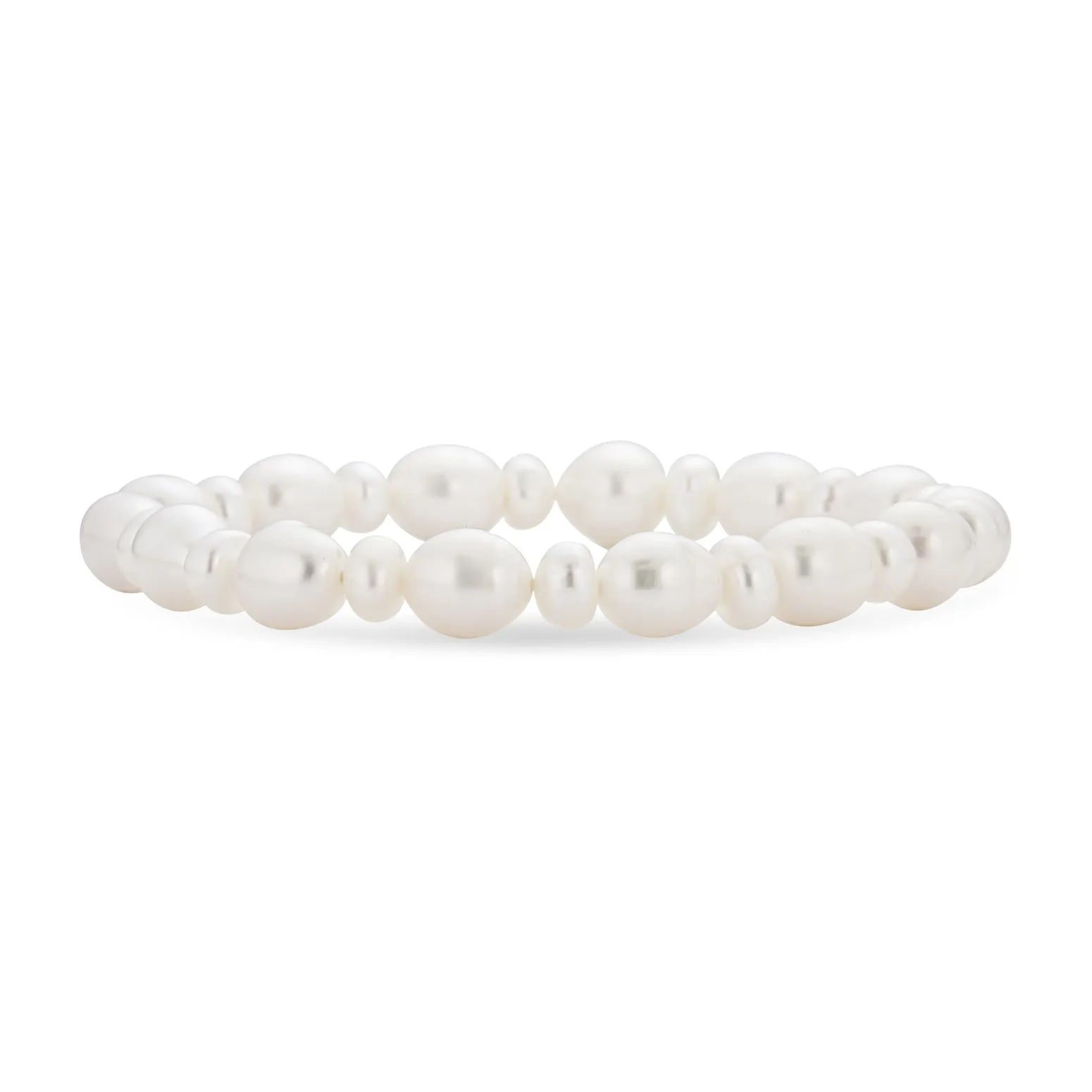 Baroque White Freshwater Pearl Stretch Bracelet Stackable Irregular Shape